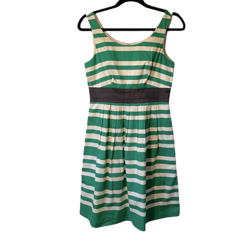 The Limited Dress Size Small Kelly Green Stripe Fit & Flare Vintage Y2K Belted